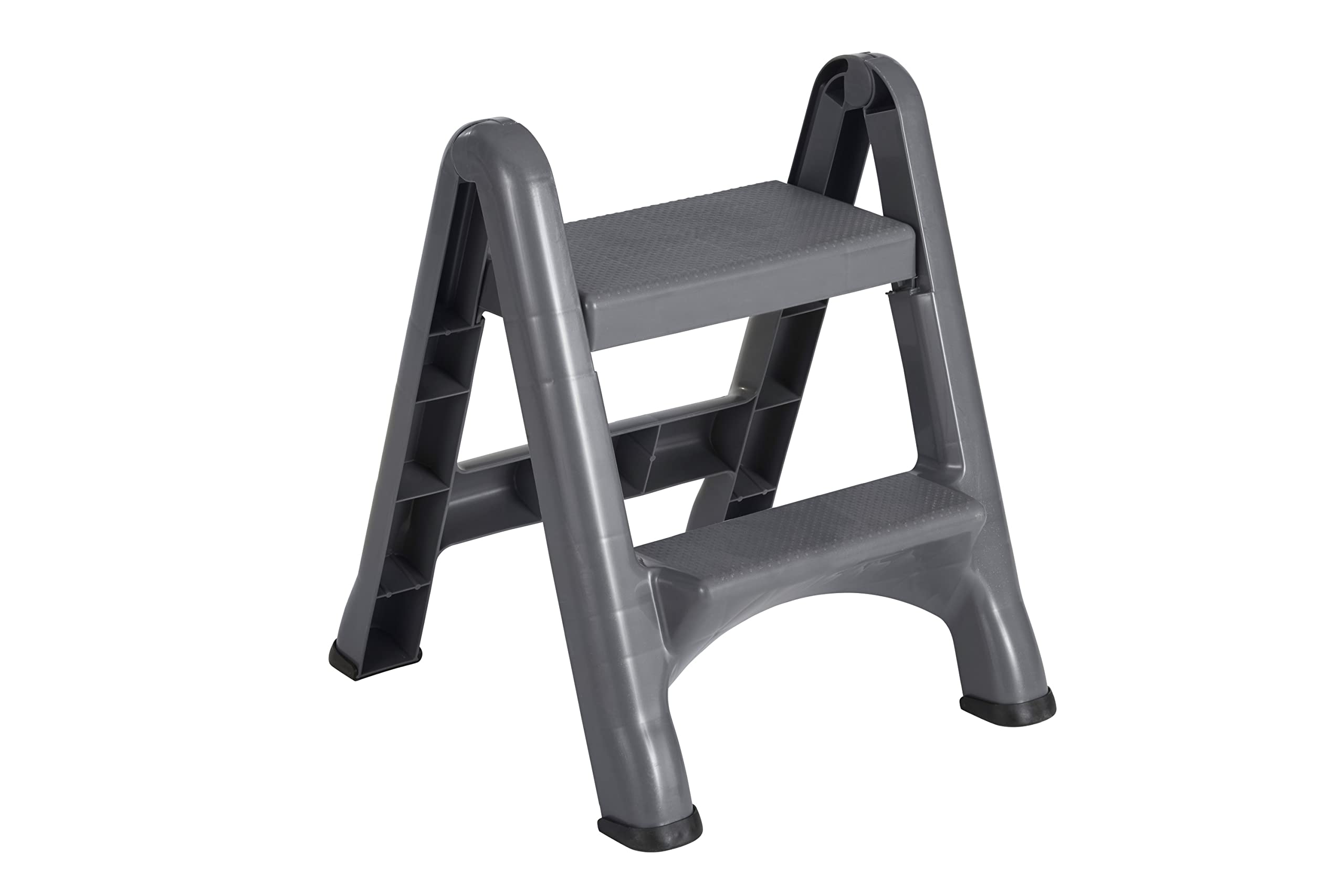Taburete Plegable Rubbermaid, Dos Escalones, 14 Pulgadas De Alto, Gris - Venta Internacional.