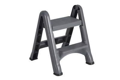 Foto 1 | Taburete Plegable Rubbermaid, Dos Escalones, 14 Pulgadas De Alto, Gris - Venta Internacional.