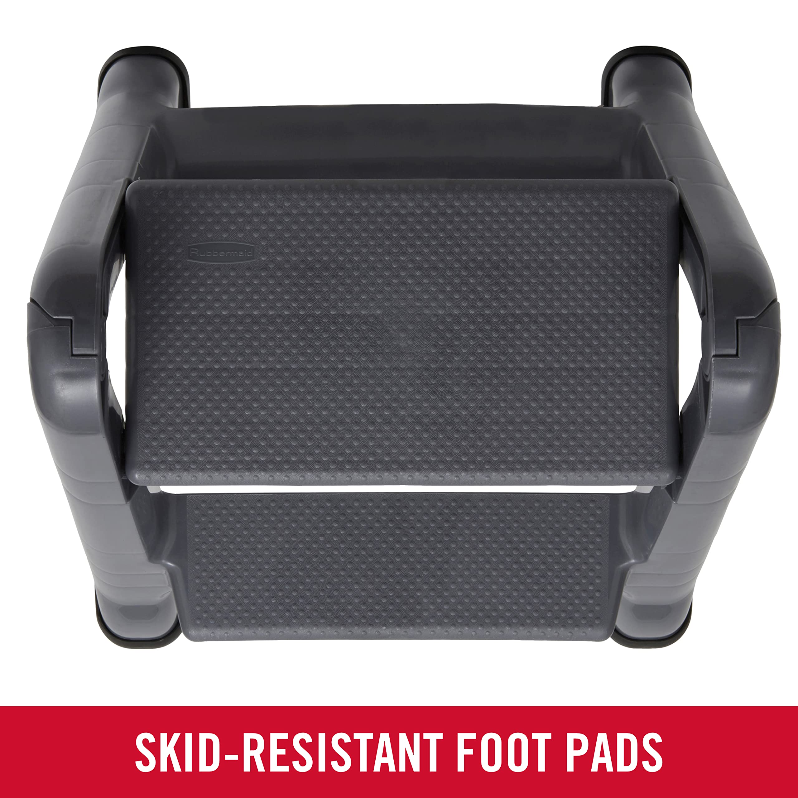 Foto 4 pulgar | Taburete Plegable Rubbermaid, Dos Escalones, 14 Pulgadas De Alto, Gris - Venta Internacional.