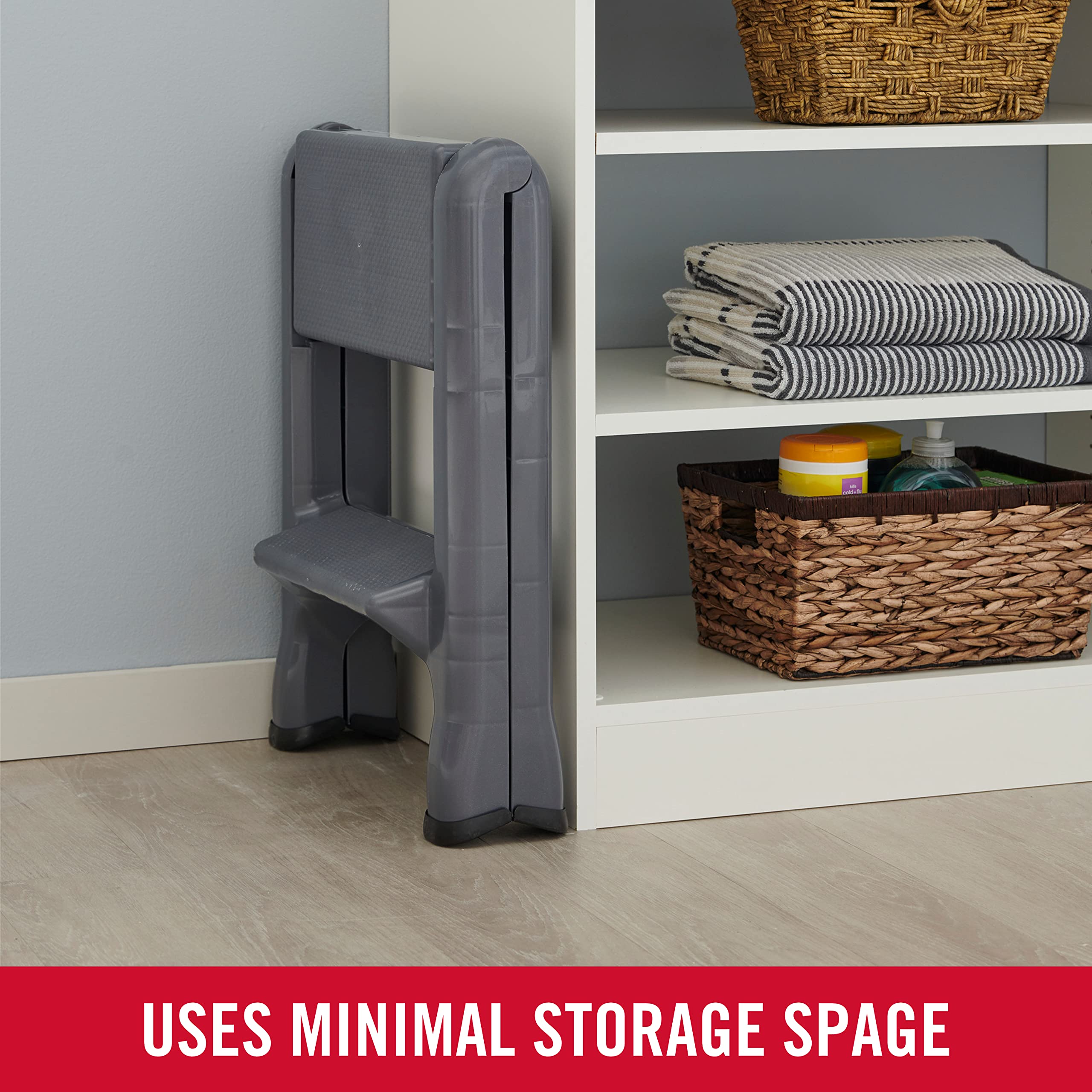 Foto 7 | Taburete Plegable Rubbermaid, Dos Escalones, 14 Pulgadas De Alto, Gris - Venta Internacional.