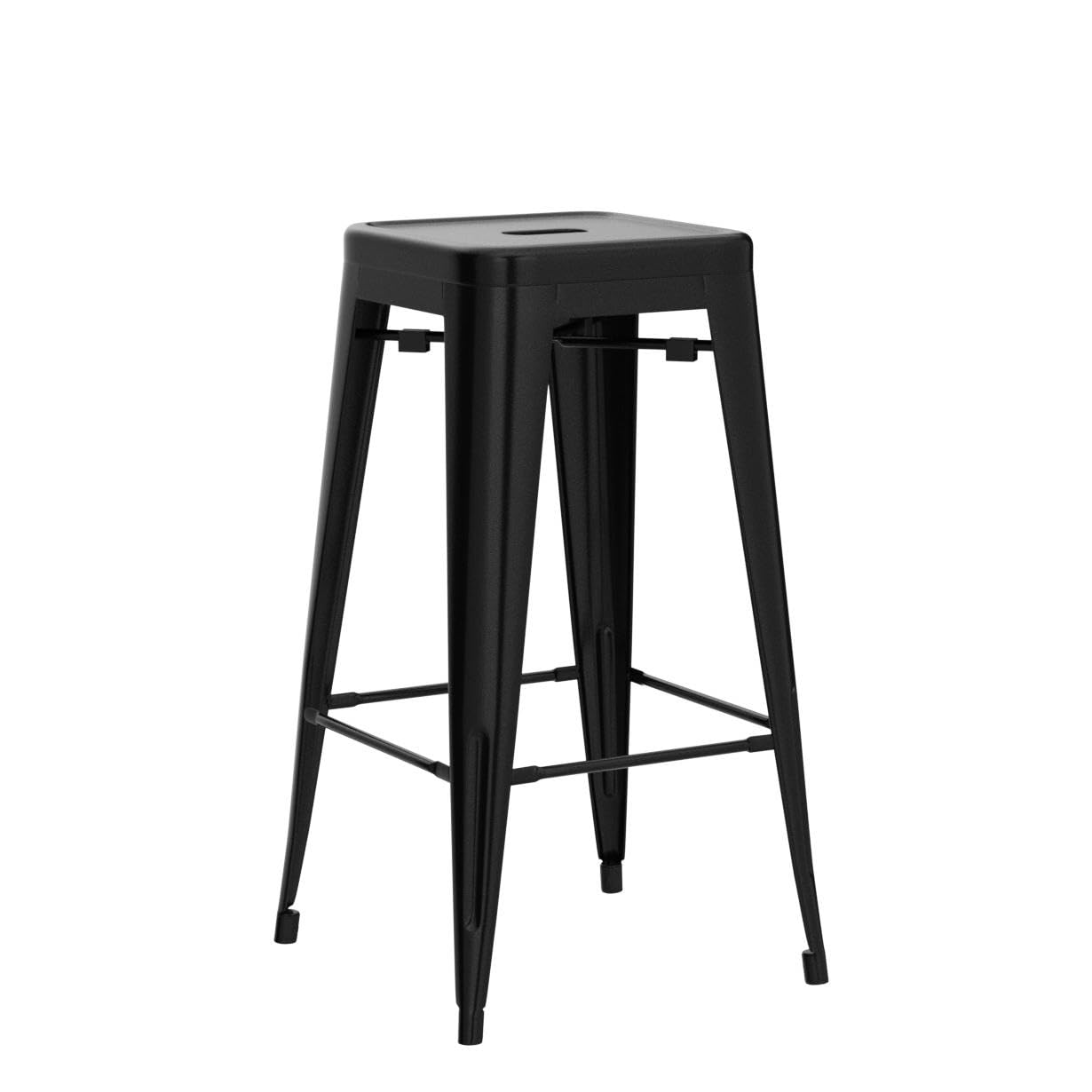Foto 5 pulgar | Juego De 4 Taburetes De Bar Costway De Metal Apilables De 30 Cm, Color Negro - Venta Internacional.