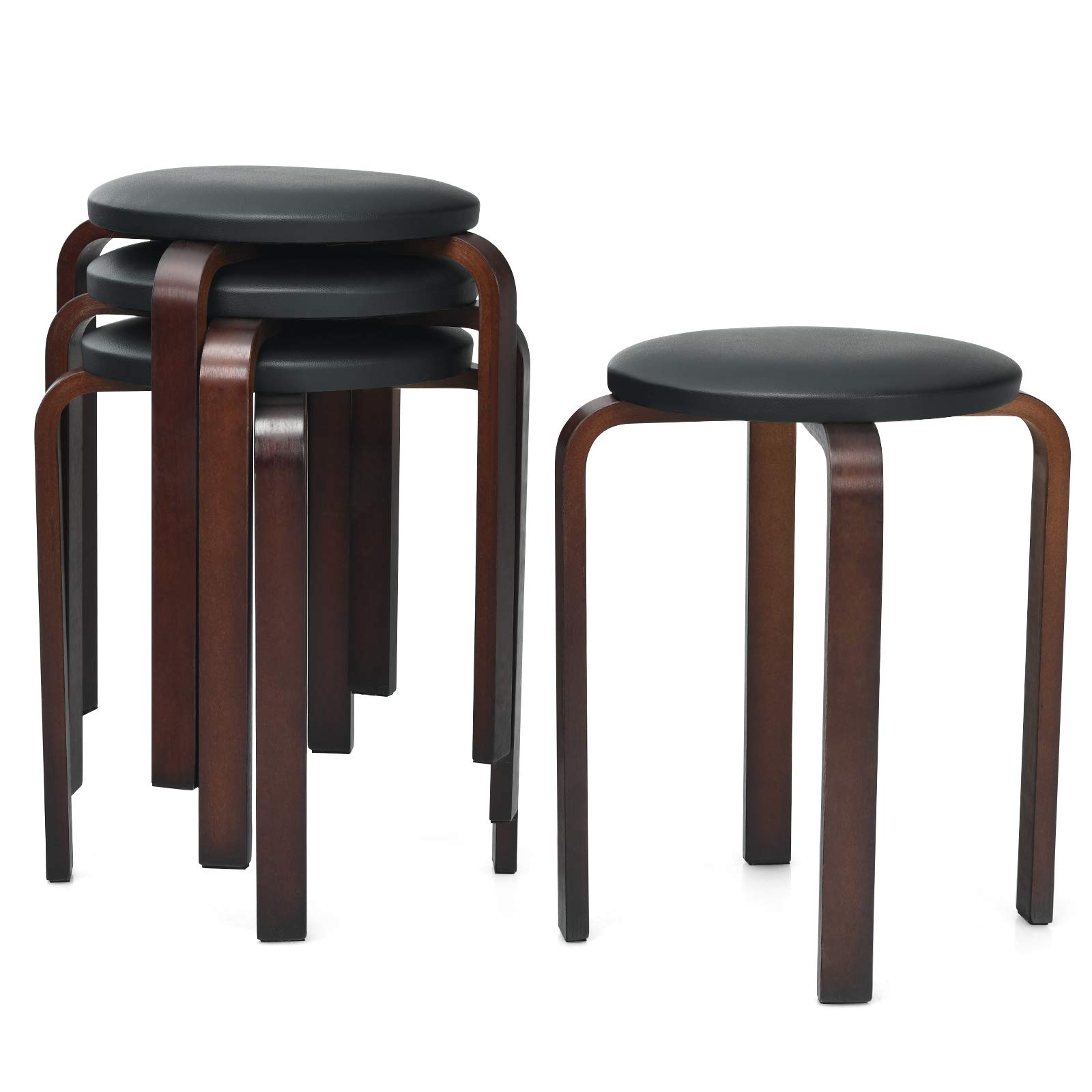 Taburetes Apilables Costway Bentwood  Paquete De 4 Para Niños Y Estudiantes - Venta Internacional.