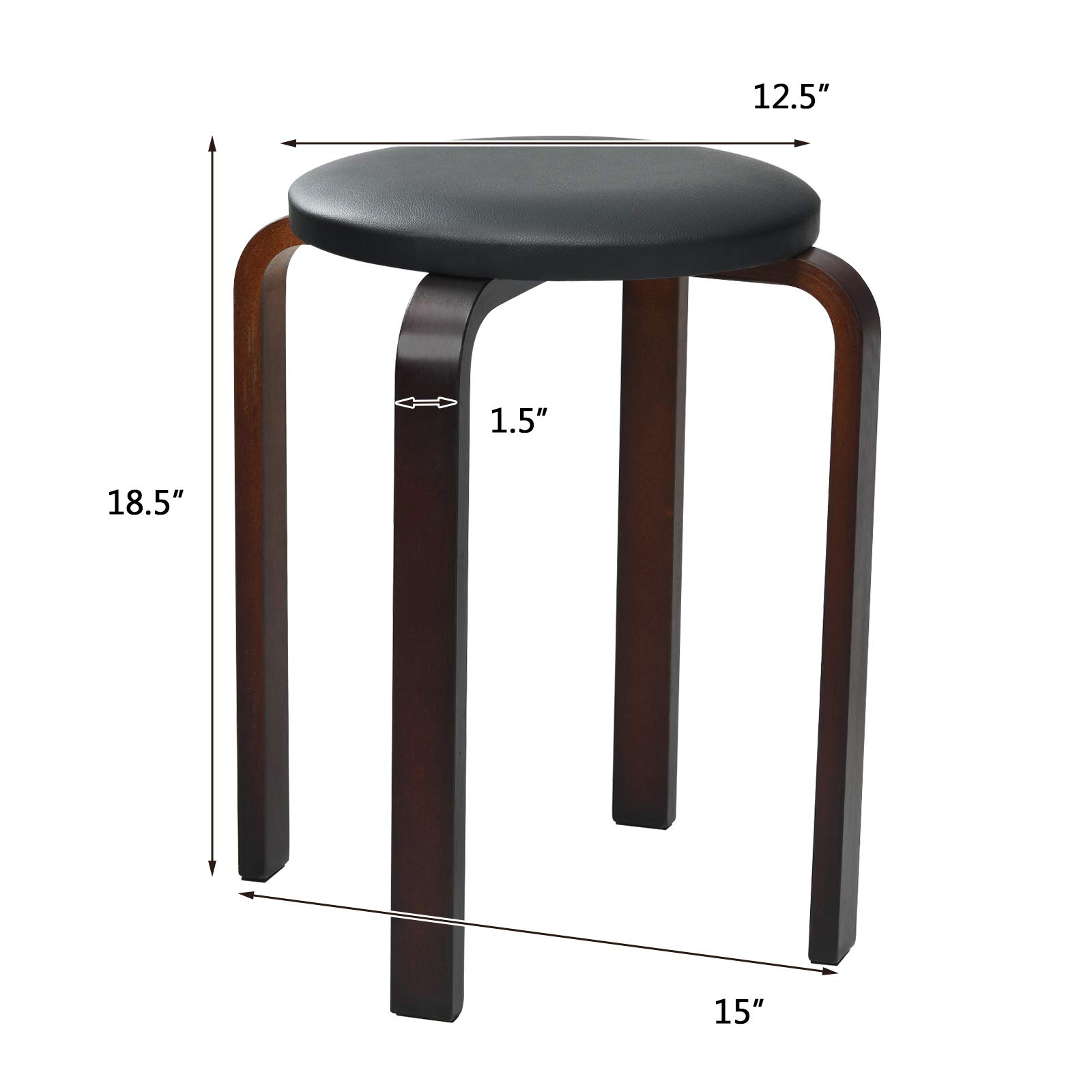 Foto 4 | Taburetes Apilables Costway Bentwood  Paquete De 4 Para Niños Y Estudiantes - Venta Internacional.