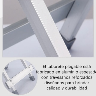Foto 2 | Banco Plegable Portátil Metalico Eo Safe Imports Esi-20761 Plata