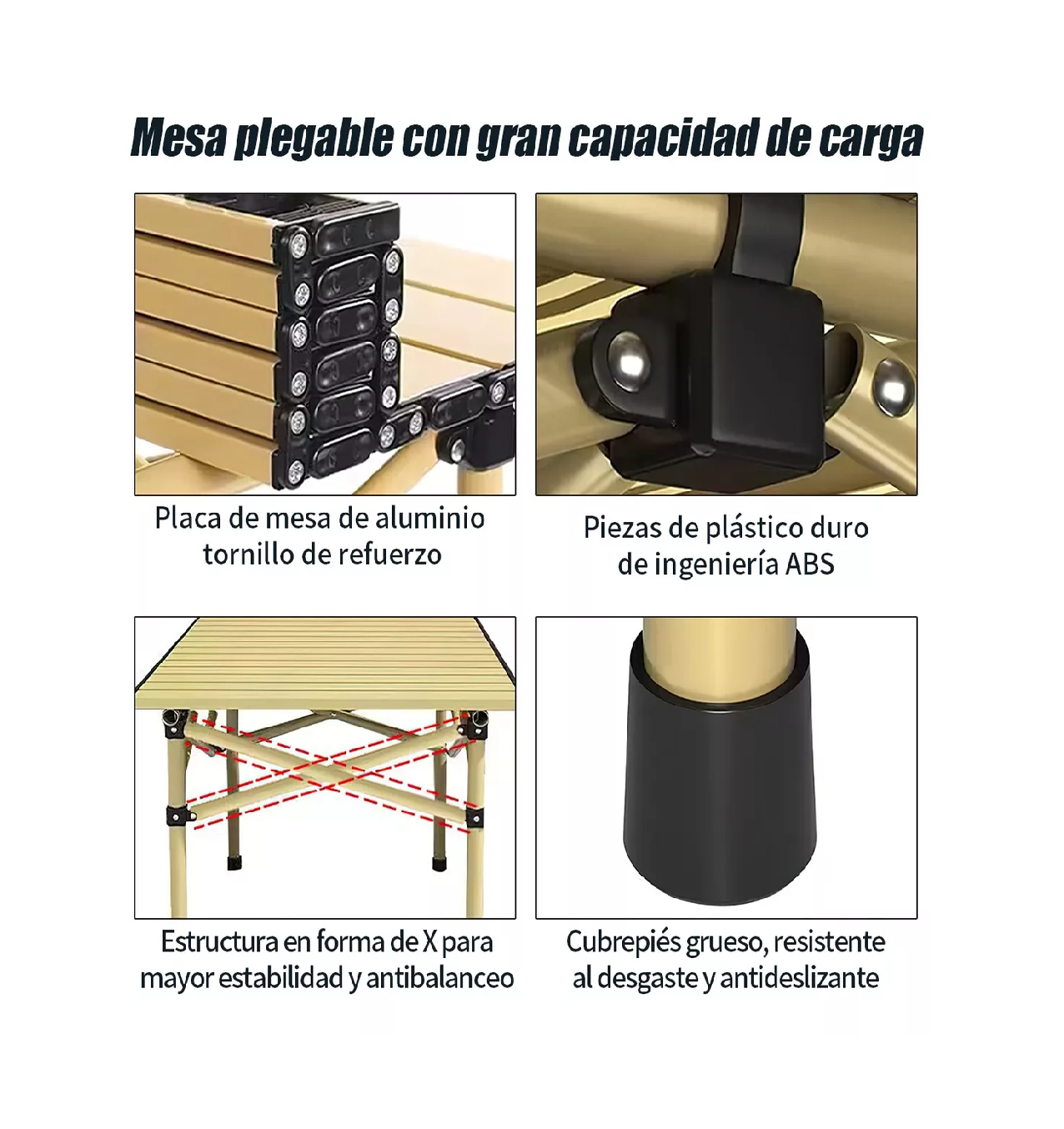 Foto 3 pulgar | Kit de Mesa + Sillas Plegables de Alumnio para Jardín