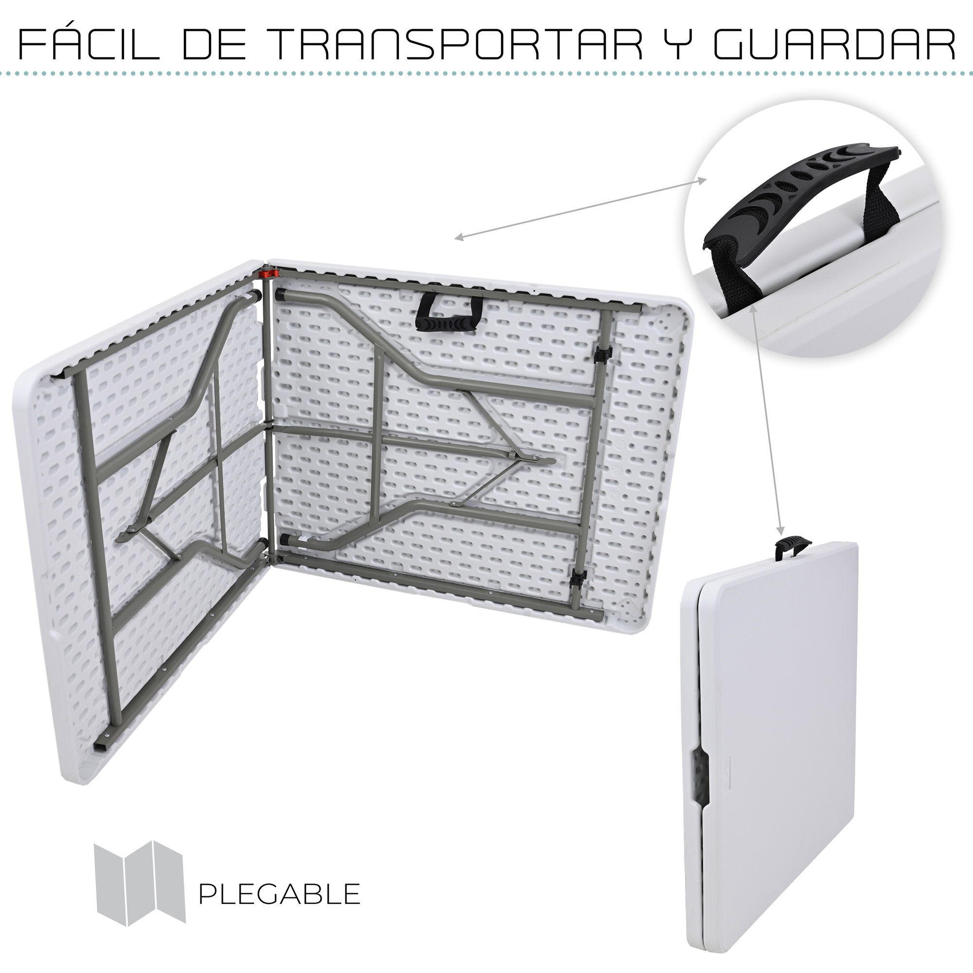 Foto 6 pulgar | Mesa Plegable Eke Life Home Portátil color Blanco