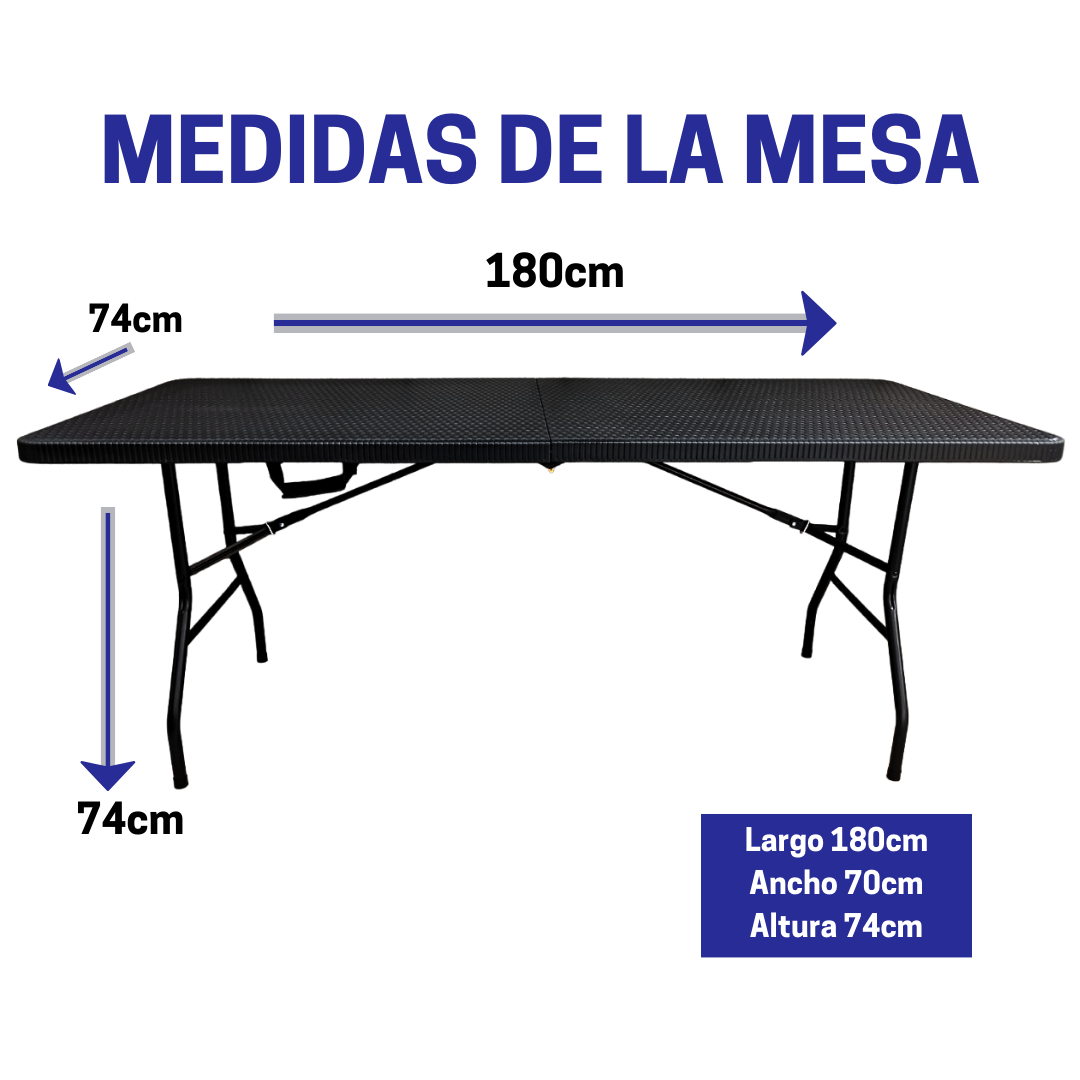 Foto 3 pulgar | Mesa Plegable Portafolio 180cm Estilo Rattan