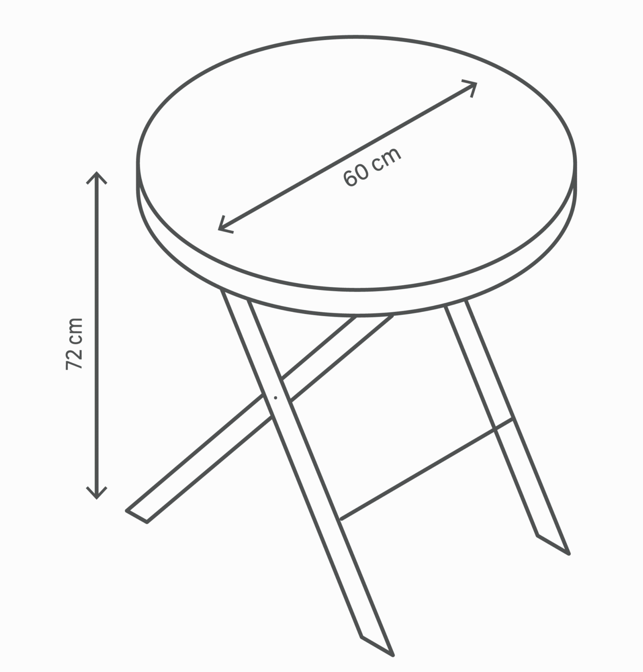 Foto 9 pulgar | Mesa Redonda Plegable Para Exterior 60 Cm