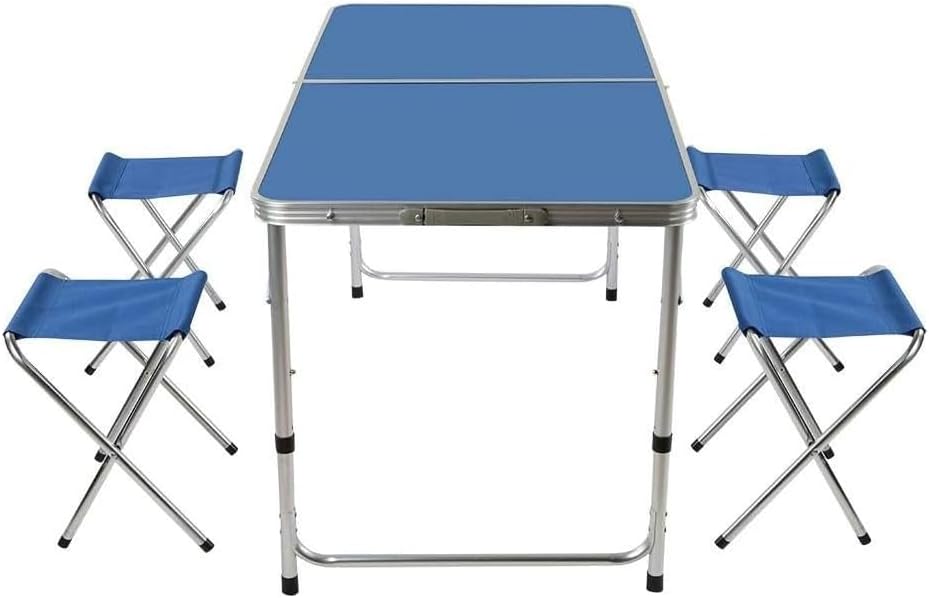 Foto 4 | Mesa Plegable Portátil Con Sillas Para Picnic Acampar Color Azul