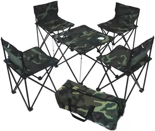 Mesa Portátil Picnic Camping Para Exterior Con 4 Sillas Plegables