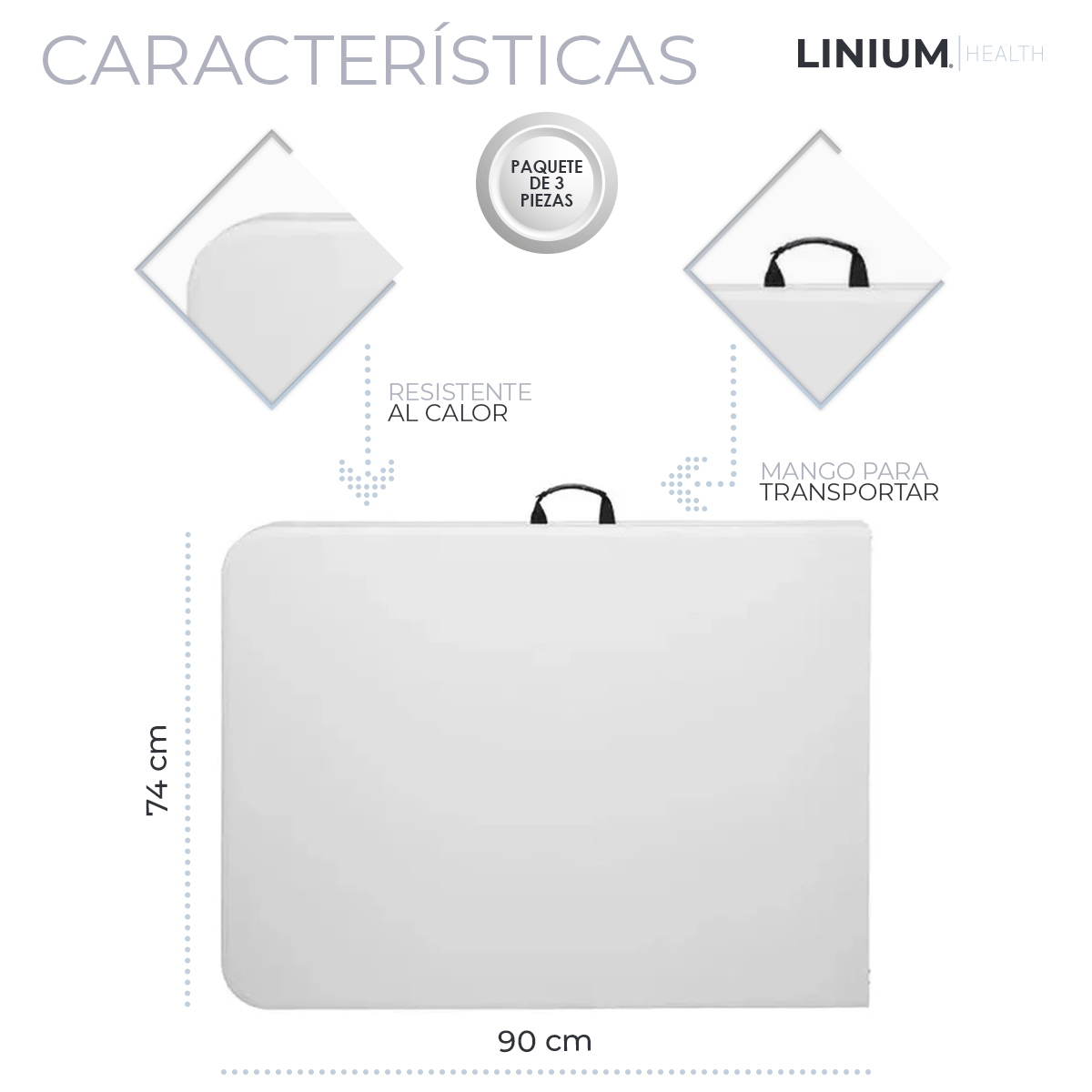 Foto 8 pulgar | Mesa Linium Portafolio 1.80m Paquete Con 3 Mesas Blancas