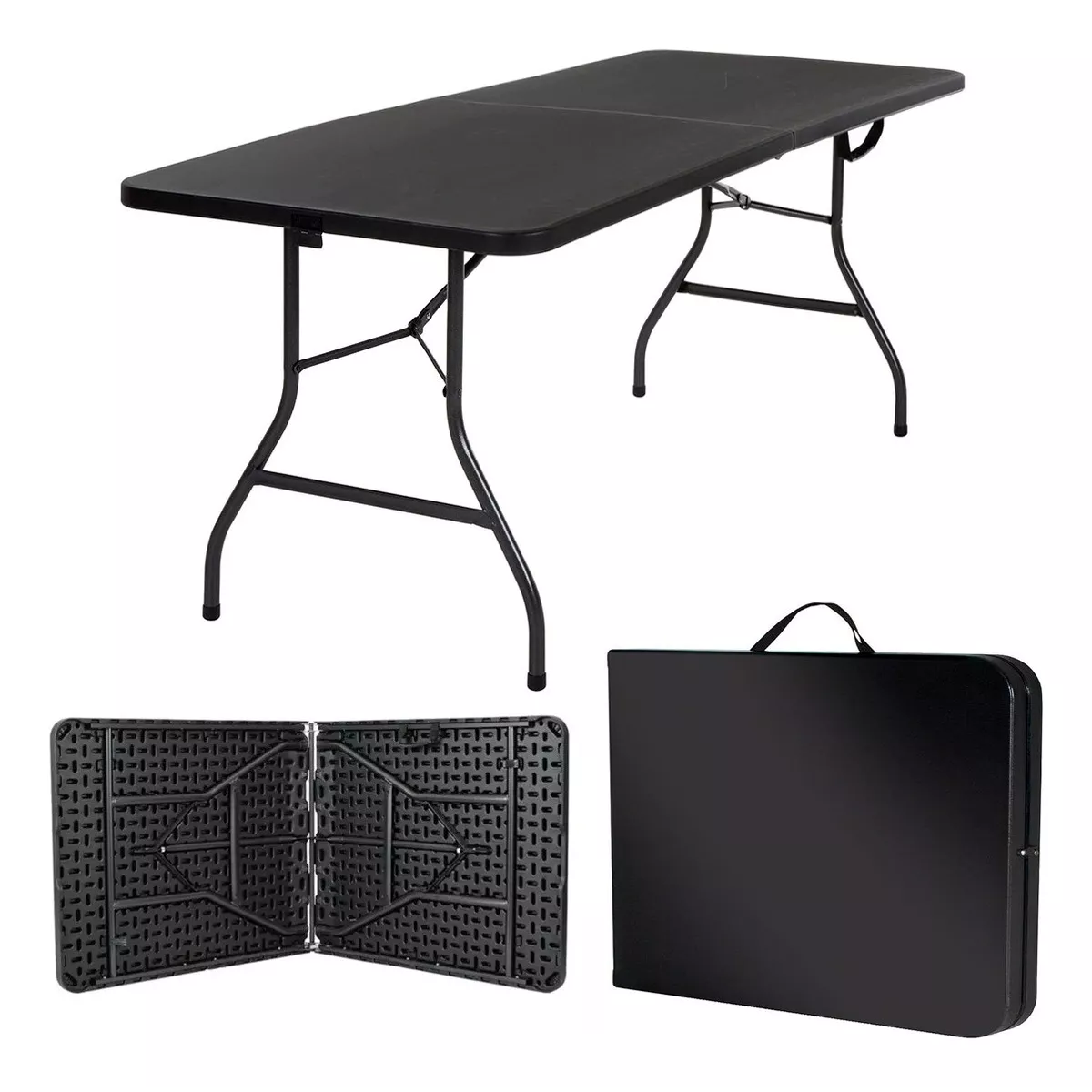 Foto 2 | Mesa Plegable de Plástico Tipo Portafolio 1.80 m Portátil Eo Safe Imports Esi-12721 Negro