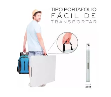 Foto 5 | Mesa Plegable Tecno Blanca Portátil