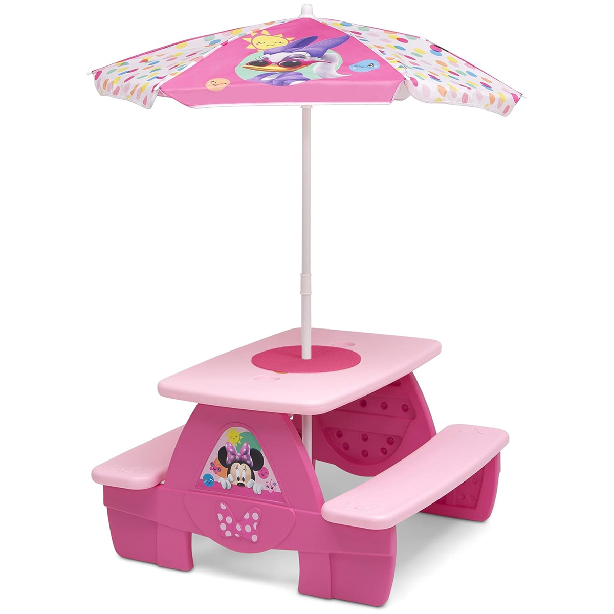 Mesa Picnic con Sombrilla Disney Junior Minnie Rosa para Niños