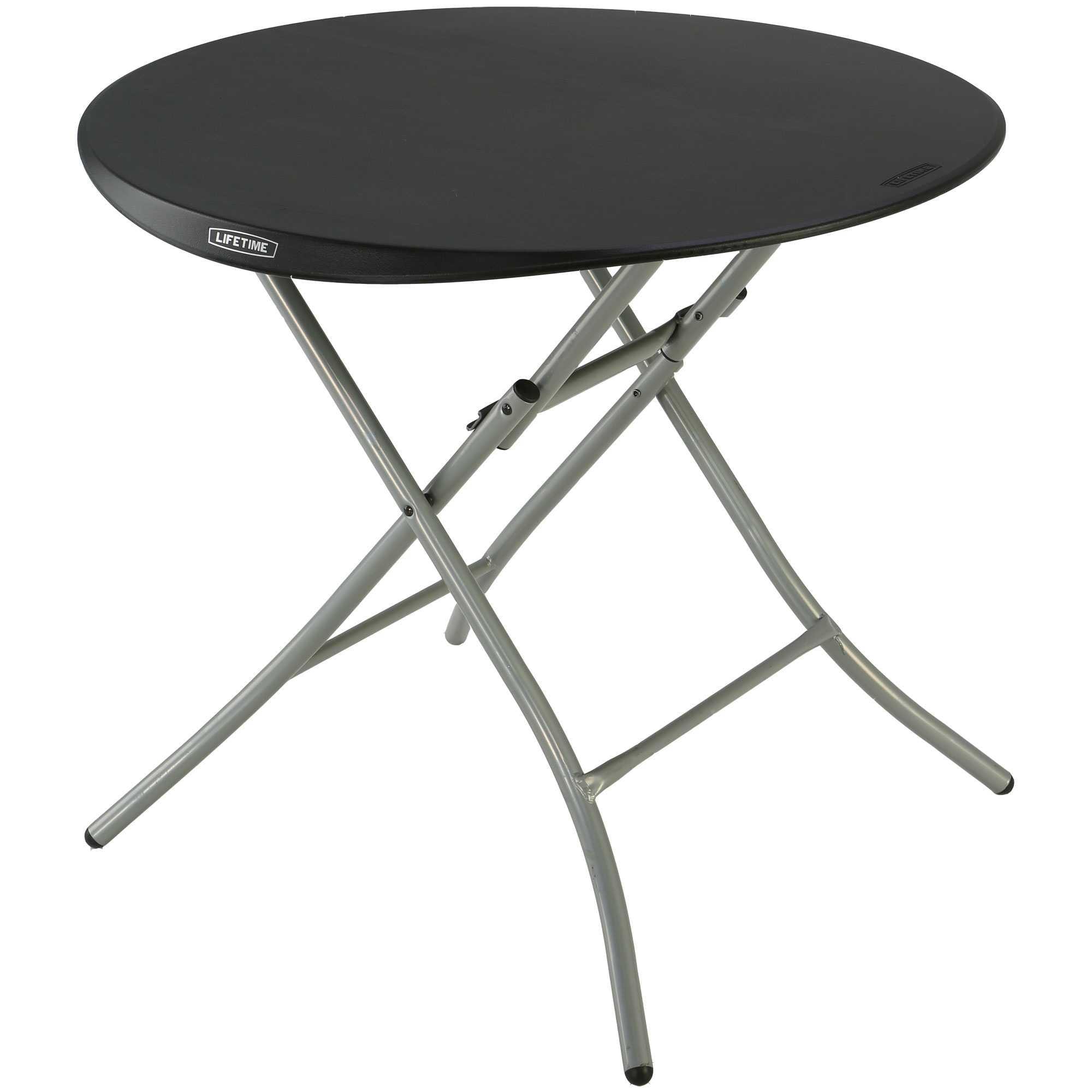 Mesa Personal Lifetime Plegable Redonda 83cm Negro $1,299