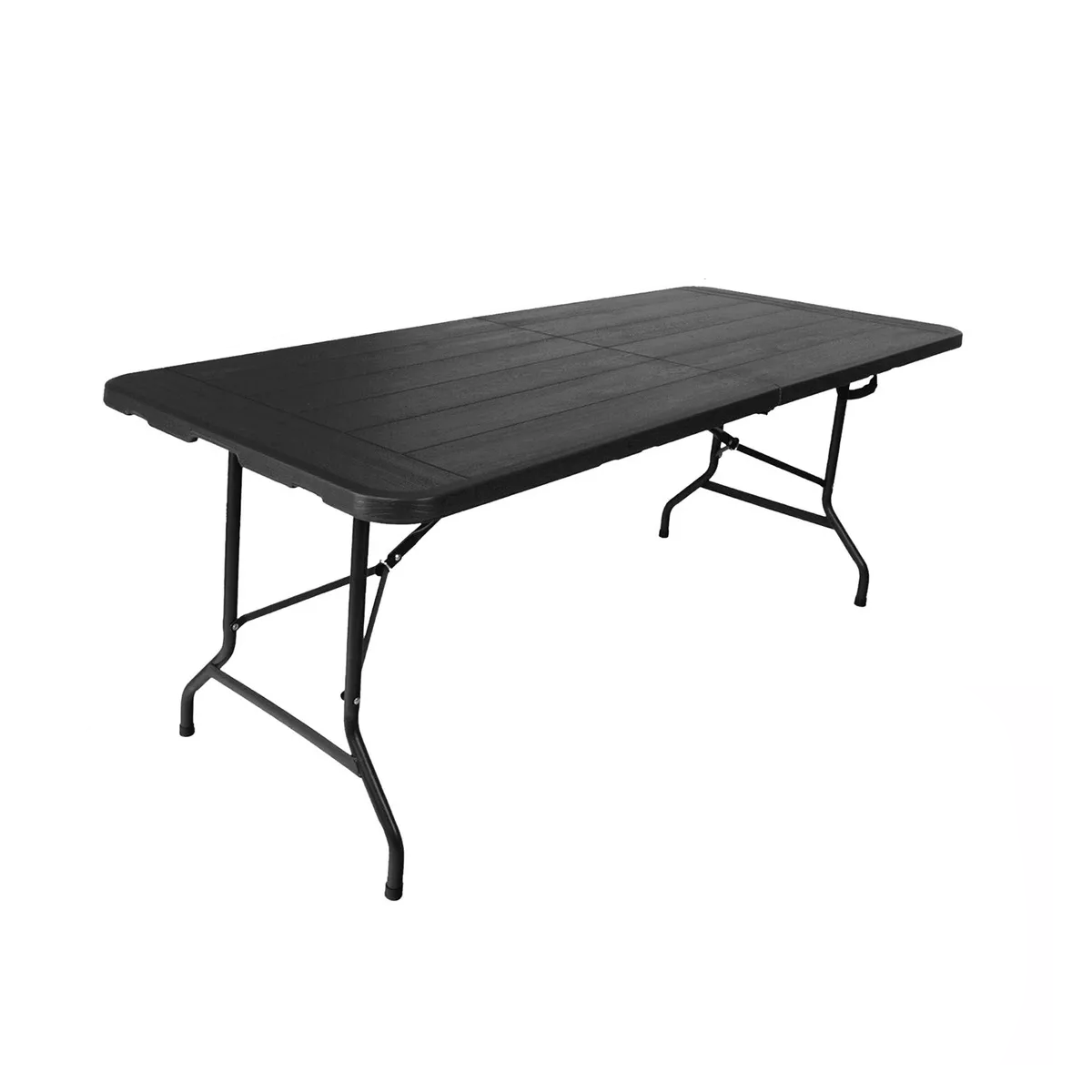 Mesa Plegable Plástico Tipo Portafolio 180cm Portátil  Eo Safe Imports Esi-13568 Negro