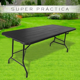Foto 2 | Mesa Plegable Plástico Tipo Portafolio 180cm Portátil Eo Safe Imports Esi-13568 Negro