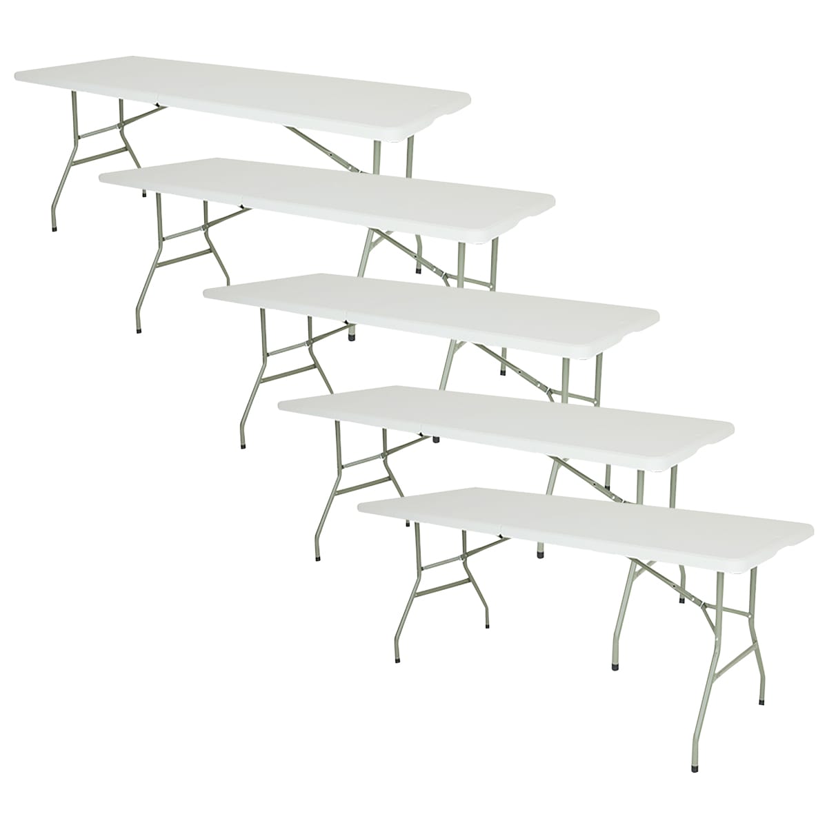 Set De 5 Mesas Plegables De Fiesta Gaon Legacy Hdpe02 Blanca Plegable 