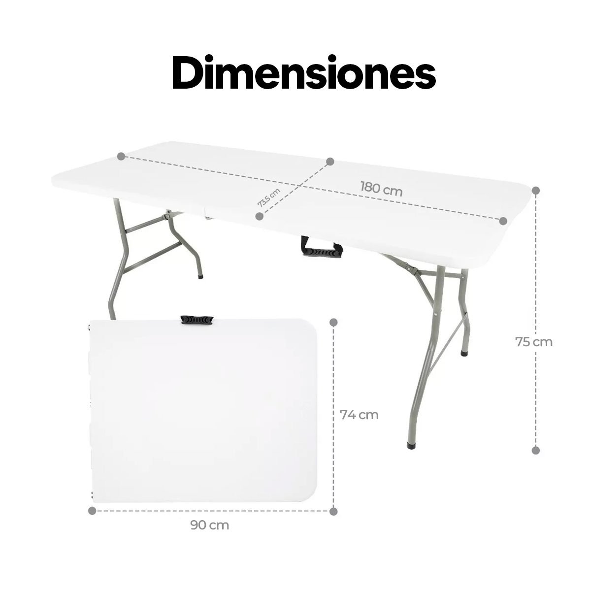 Foto 4 pulgar | Mesa Plegable De Fiesta Gaon Legacy Hdpe02 Blanca Plegable