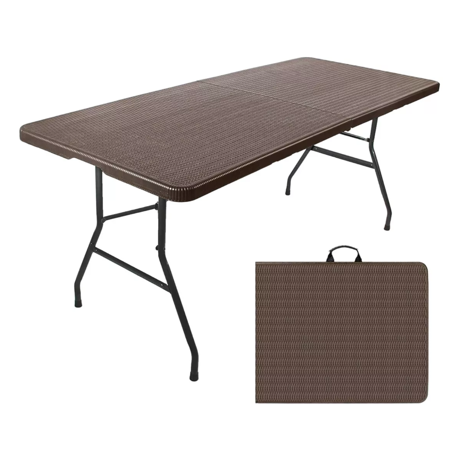 Foto 1 | Mesa Plegable Top Living  Mesaplas-rattan Estilo Ratán Color Café