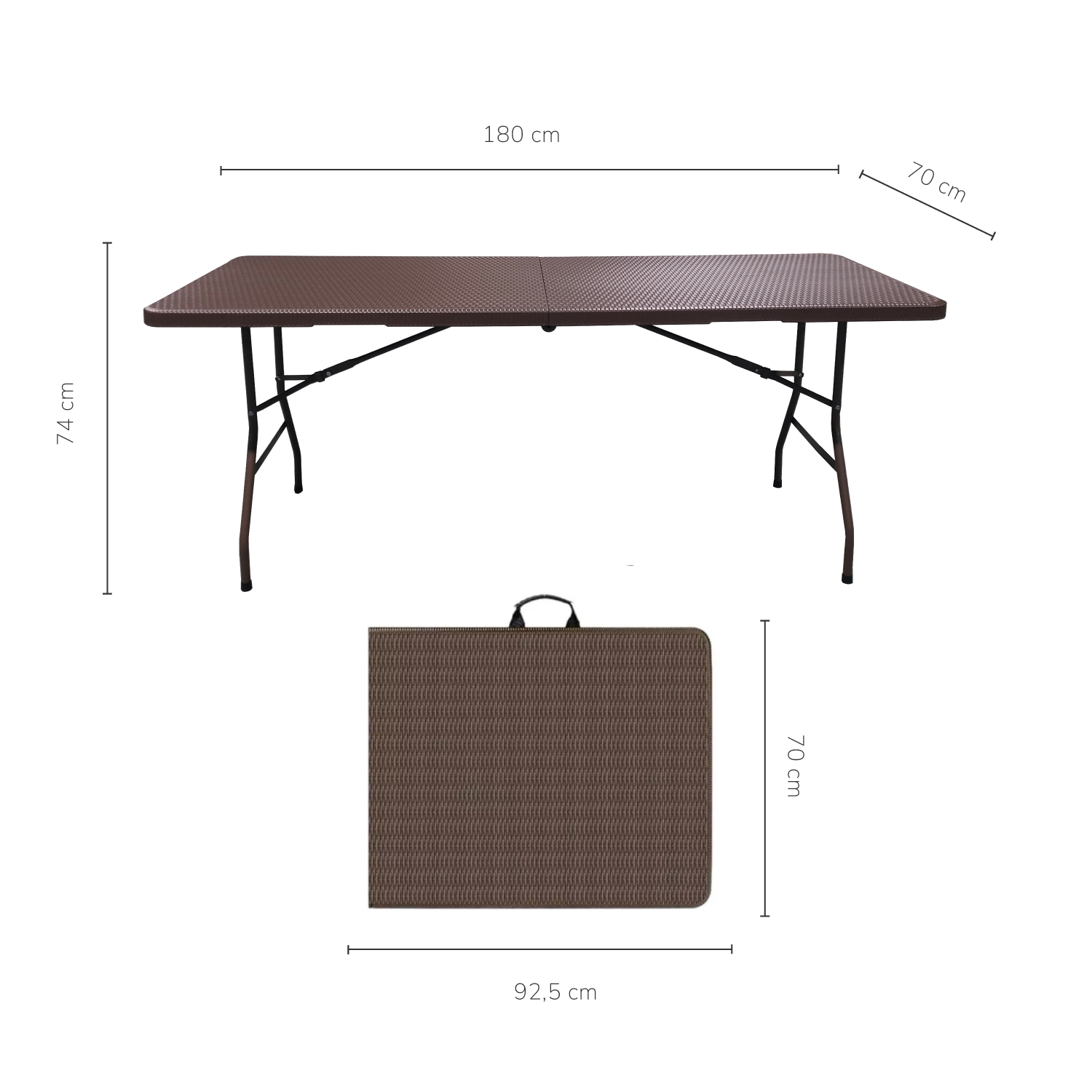 Foto 5 pulgar | Mesa Plegable Top Living  Mesaplas-rattan Estilo Ratán Color Café
