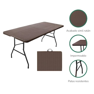 Foto 5 | Mesa Plegable Top Living Mesaplas-rattan Estilo Ratán Color Café