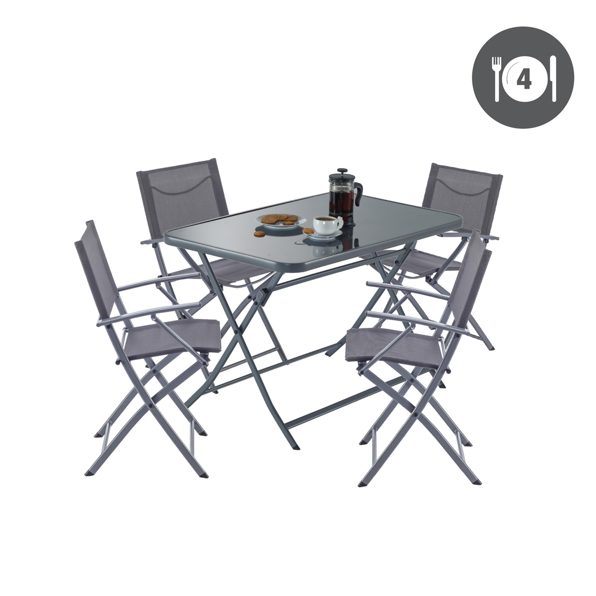 Foto 8 pulgar | Naterial Mesa Plegables Emys Para Terraza O Jardín 110 X 70 Cm