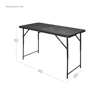 Foto 5 | Mesa Plegable Portafolio Jardimex 122 cm Tipo Madera Negro