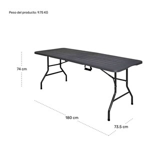 Foto 7 | Mesa Portafolio Plegable Jardimex 180 cm Tipo Madera Plástico Gris