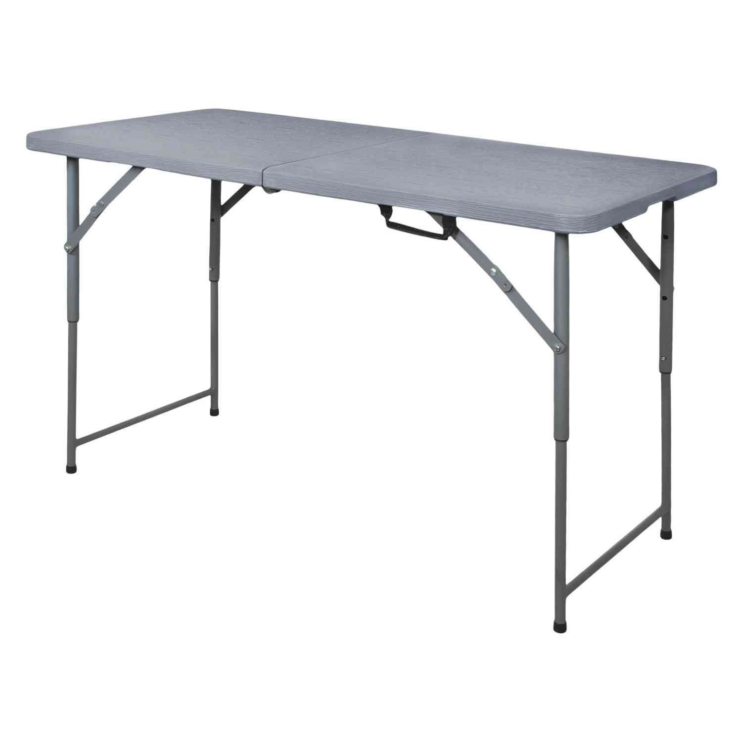 Mesa Plegable Jardimex 122 cm Portátil Portafolio Tipo Madera Gris