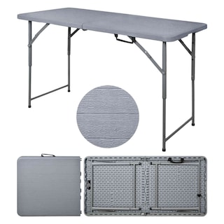 Foto 2 | Mesa Plegable Jardimex 122 cm Portátil Portafolio Tipo Madera Gris