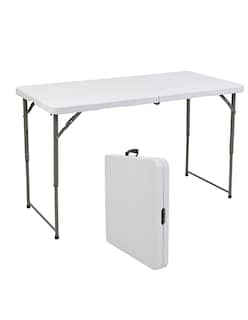 Foto 4 | Mesa Tablon Plegable Jardín Exterior Portátil Portafolio 122cm Color Blanco
