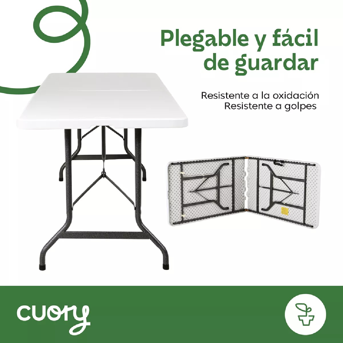 Foto 6 pulgar | Mesa Plegable Portátil 2.40m De Plástico Tipo Portafolio