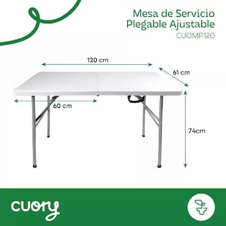 Foto 2 | Mesa Plegable 120cm Exterior Jardín Plástico Tipo Portafolio
