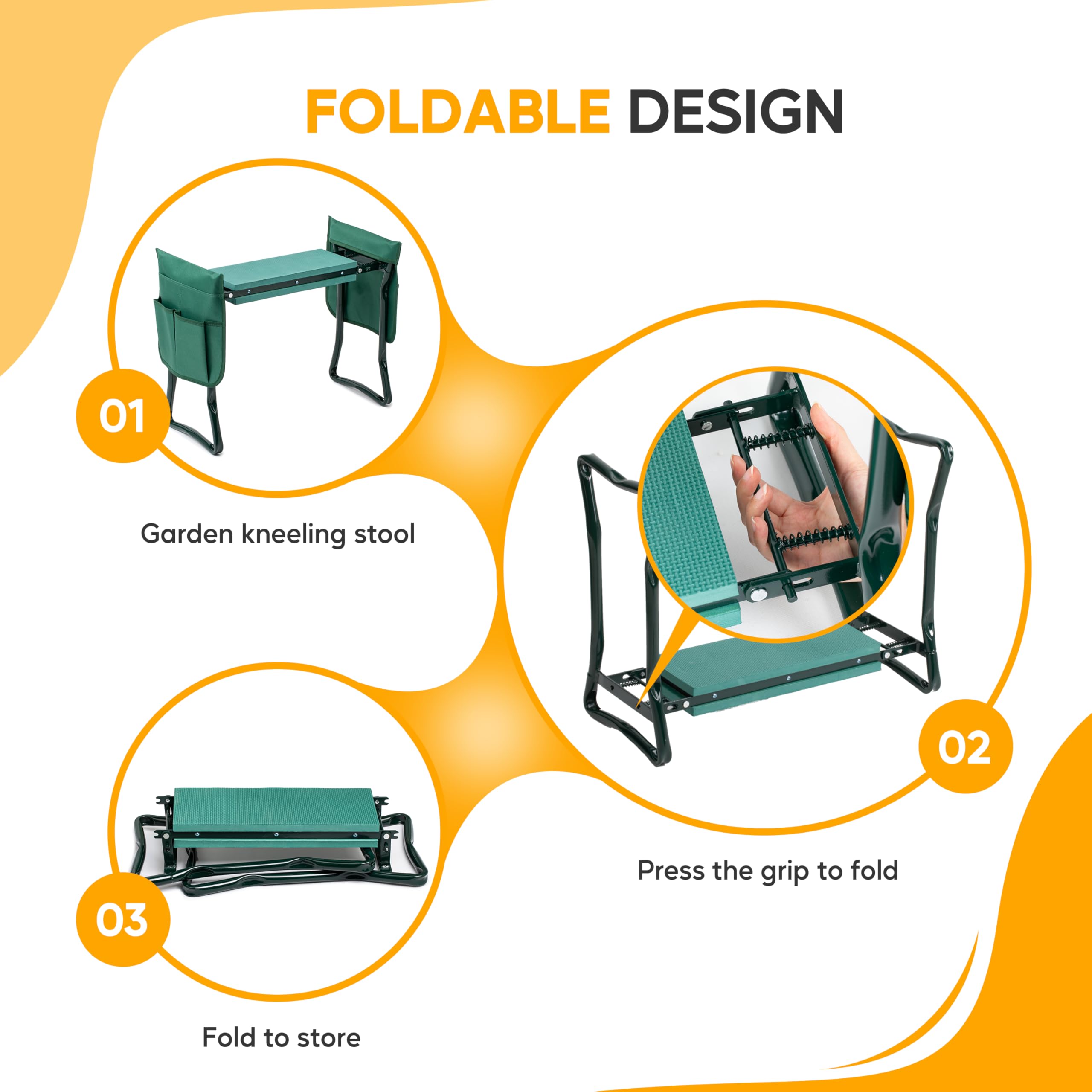 Foto 7 pulgar | Reclinatorio Y Asiento De Jardín Simple Deluxe, Plegable, Verde - Venta Internacional.