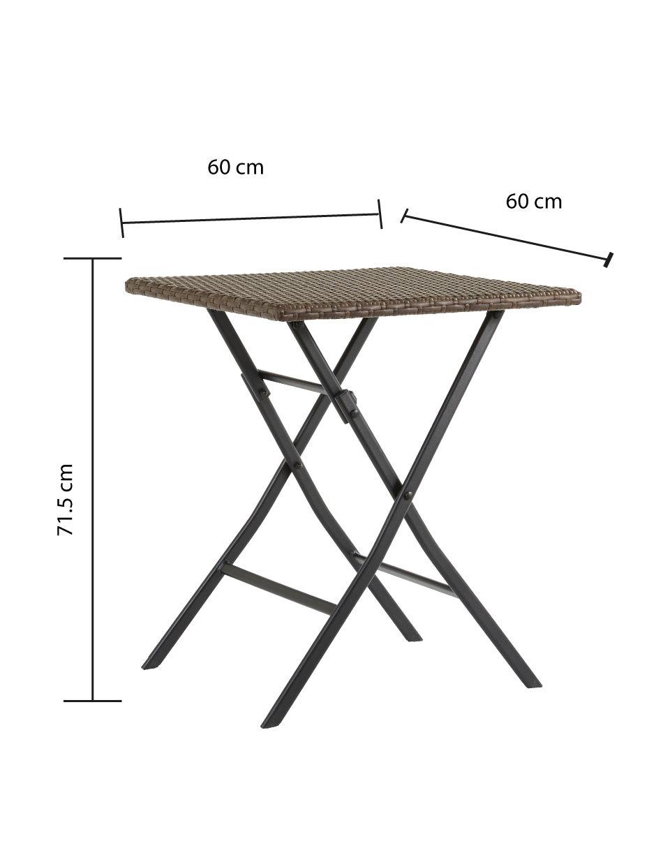 Foto 9 pulgar | Naterial Mesa De Comedor Plegable Tipo Ratán De Aluminio Apta Para Exterior, Modelo Zena