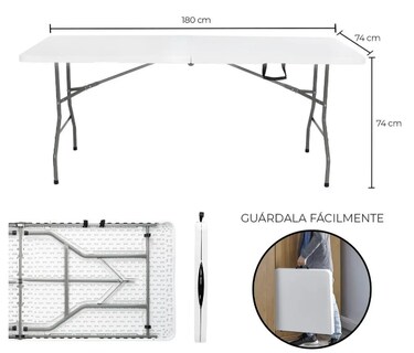 Foto 2 | Xtellar Mesa Portátil Plegable Premium Para Jardín Y Eventos Familiares 1.80m