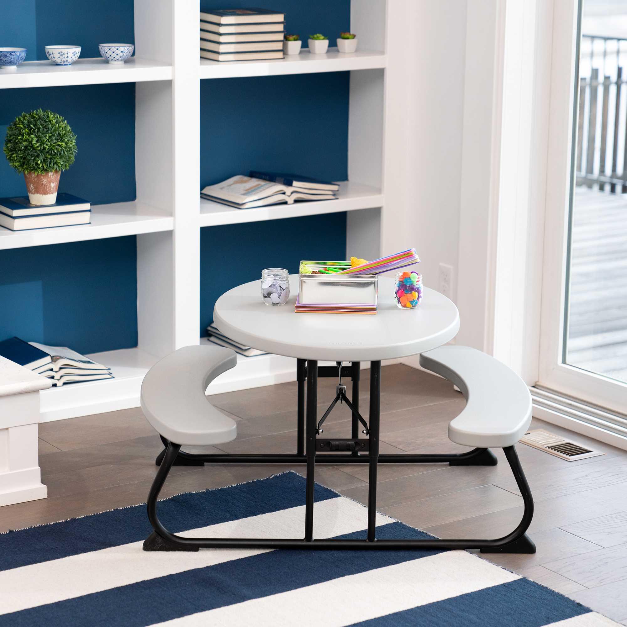 Foto 2 | Mesa Infantil Lifetime Ovalada Plegable Blanco