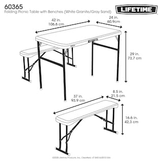 Foto 5 | Mesa De Picnic De 1.06m Con 2 Bancas Lifetime