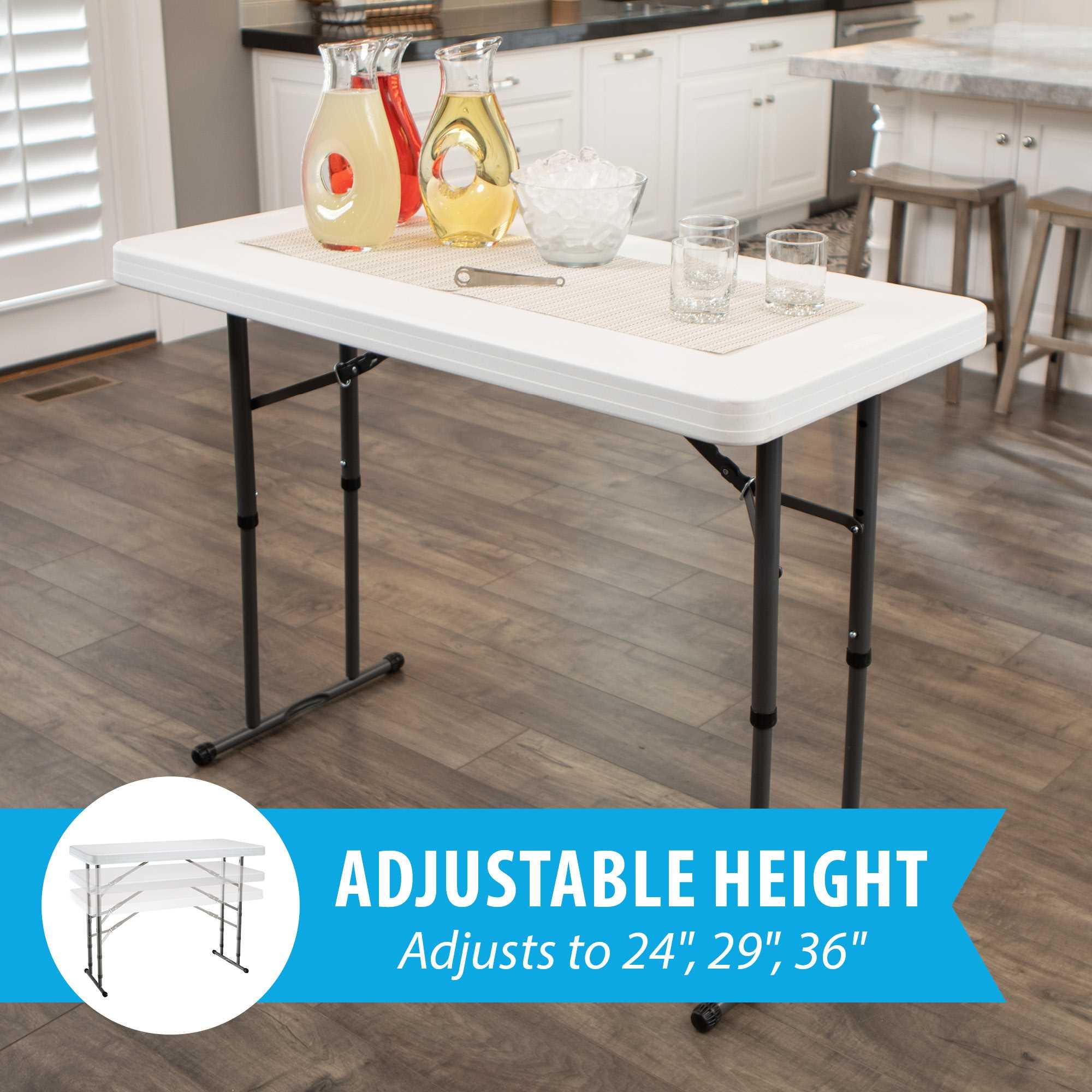 Foto 4 pulgar | Mesa Plegable Rectangular 1.22m Ajustable Blanca Lifetime