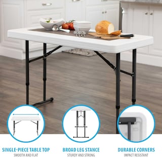 Foto 4 | Mesa Plegable Rectangular 1.22m Ajustable Blanca Lifetime