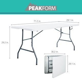 Foto 2 | Mesa Plegable Por La Mitad Rectangular 1.80m - Peakform
