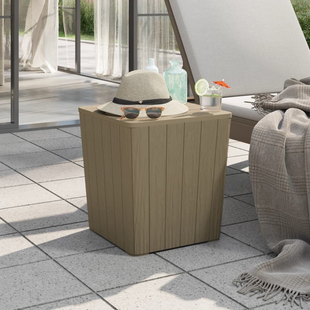 Foto 2 | Mesa De Patio Vidaxl  Robusta  De Polipropileno Marrón Claro Con Almacenamiento - Venta Internacional.