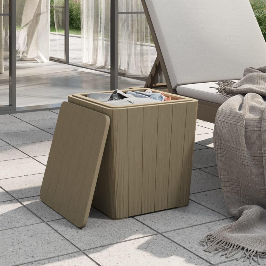 Foto 4 pulgar | Mesa De Patio Vidaxl  Robusta  De Polipropileno Marrón Claro Con Almacenamiento - Venta Internacional.
