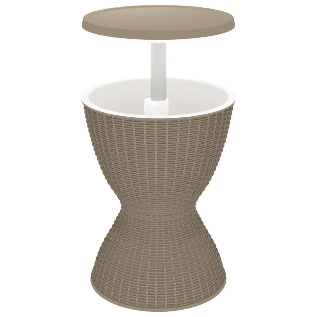 Foto 2 pulgar | Mesa De Patio Para Exteriores Vidaxl 3 En 1 Con Enfriador De Hielo  Color Marrón Claro - Venta Internacional.