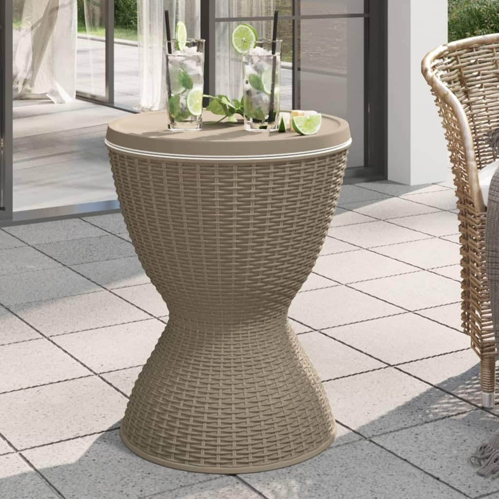 Foto 4 pulgar | Mesa De Patio Para Exteriores Vidaxl 3 En 1 Con Enfriador De Hielo  Color Marrón Claro - Venta Internacional.