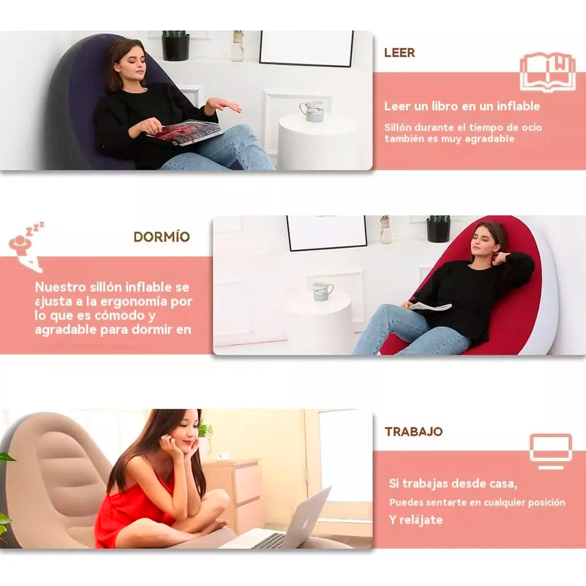 Foto 5 | Sillón Inflable Kimhi Portátil