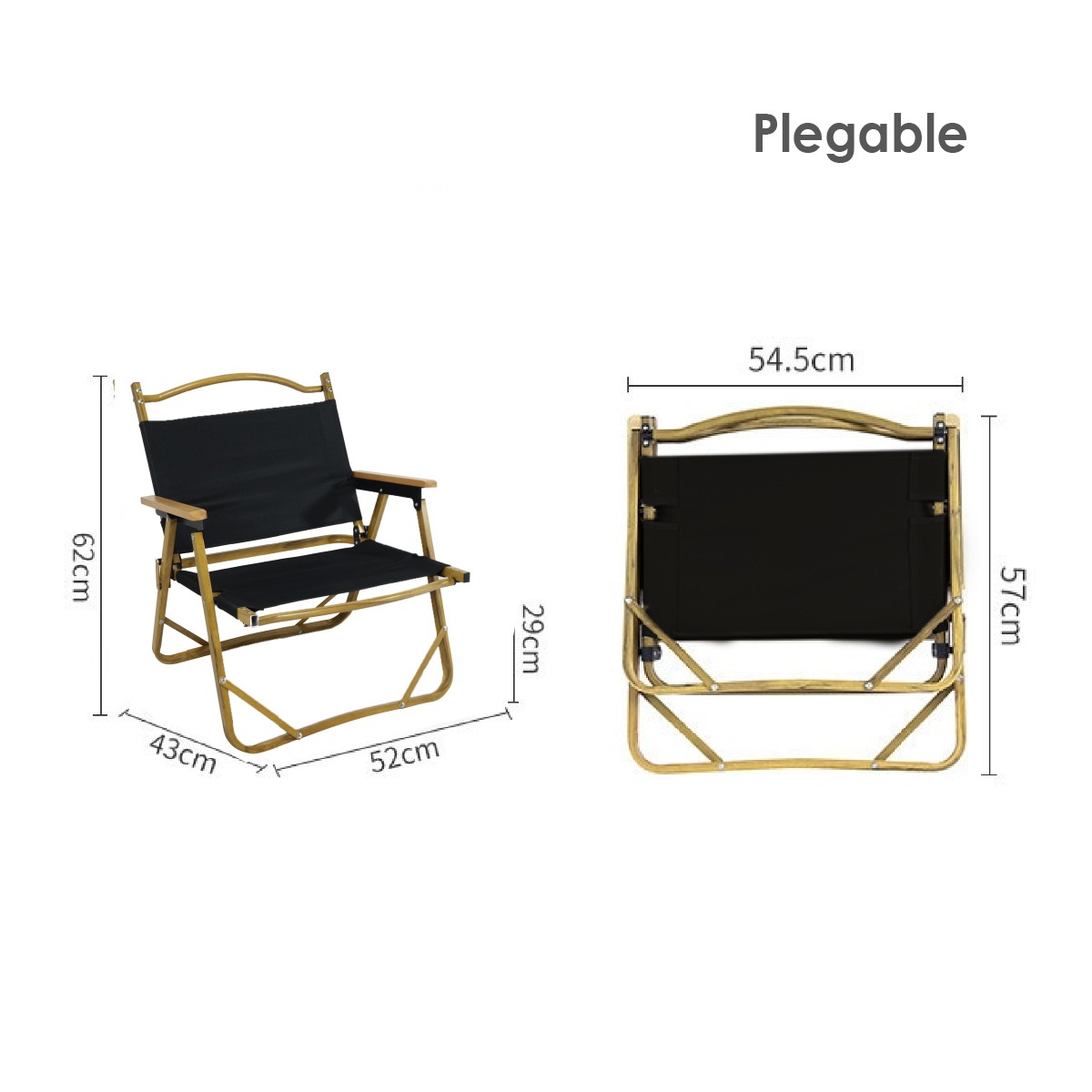 Foto 3 pulgar | Silla De Camping De Metal Plegable