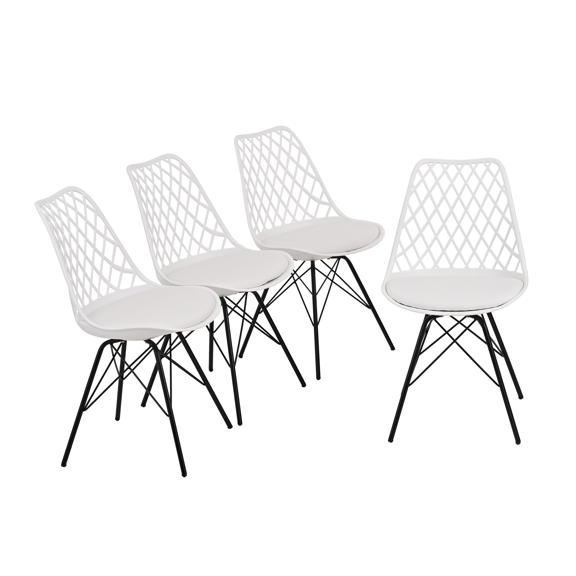 Sillas EKE Life Home Modernas Pvc Blancas 4 Piezas