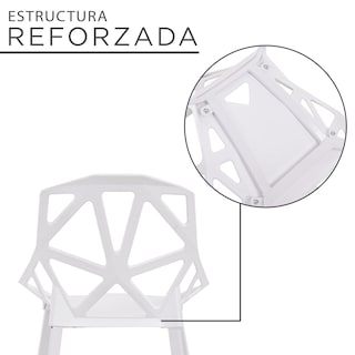 Foto 6 | Set de Sillas Eke Life Home Blancas 4 Piezas